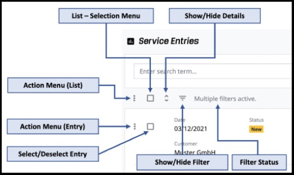 Lists - Actions (Left)