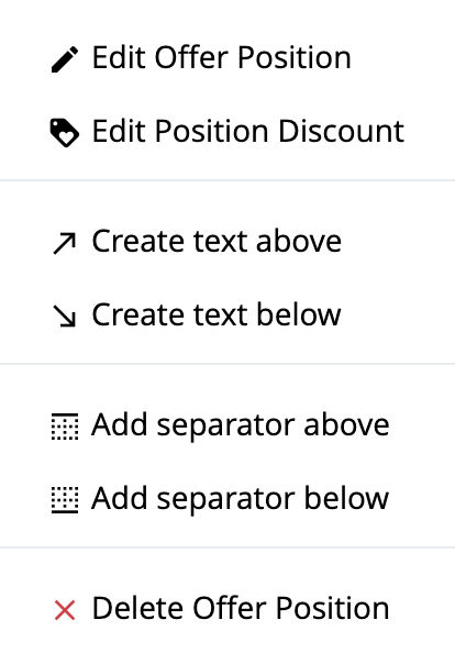 Offer - Action Menu - Offer Position