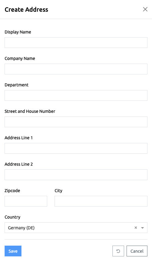 Create Company - Address Data