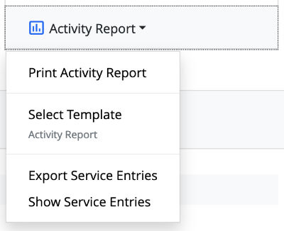 Invoices - Drop-down Menu - Activity Report